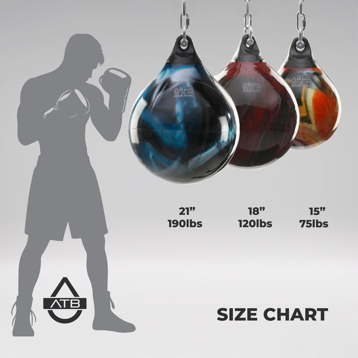 15" 75lb Aqua Punching Bag - Blood Red