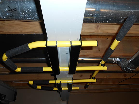 I-Beam Pull Up Bar 5 grip positions yellow
