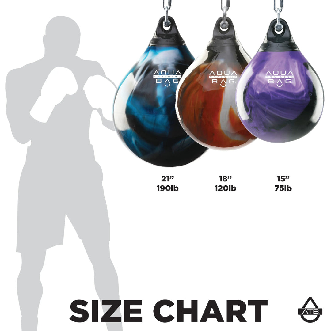 15 75lb Aqua Punching Bag - Black Eye Water Filled Heavy Bag – Aqua  Training Bag