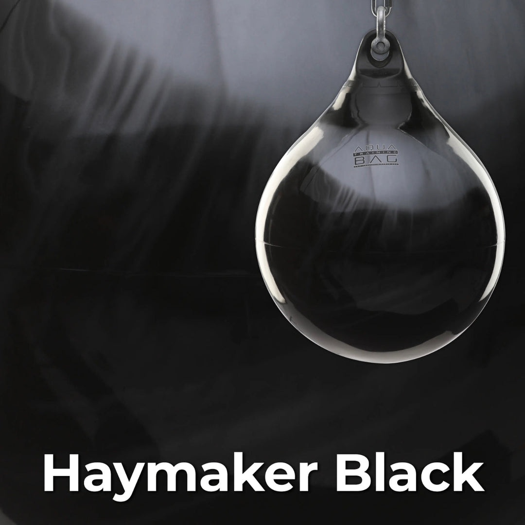 Saco de boxeo Aqua de 15" y 75 lb - Haymaker Black 